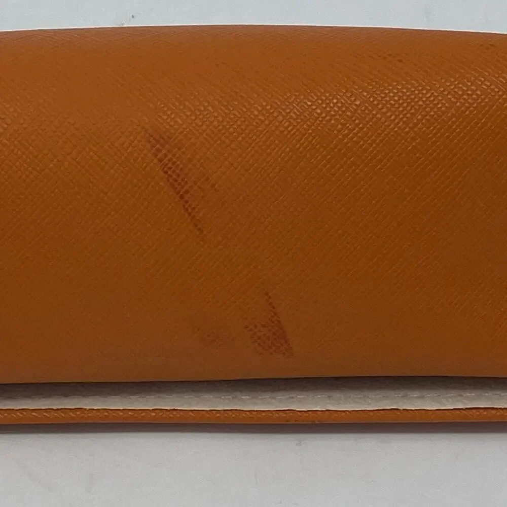 Tory Burch Orange‎ Gold Tone Logo Sunglasses Eyeglasses Case 6.5 x 3.5 Case Only